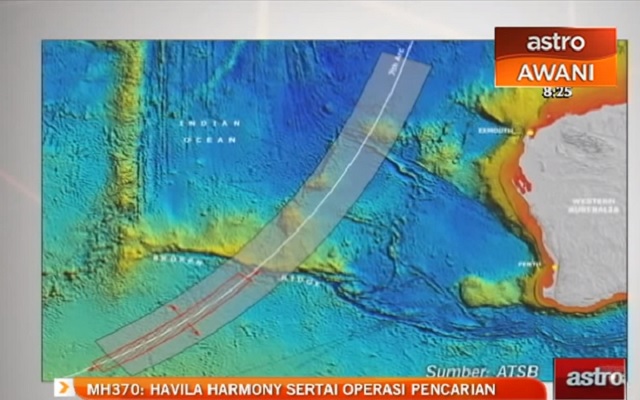 Lokalizácia miesta, kde loď Havila Harmony hľadala