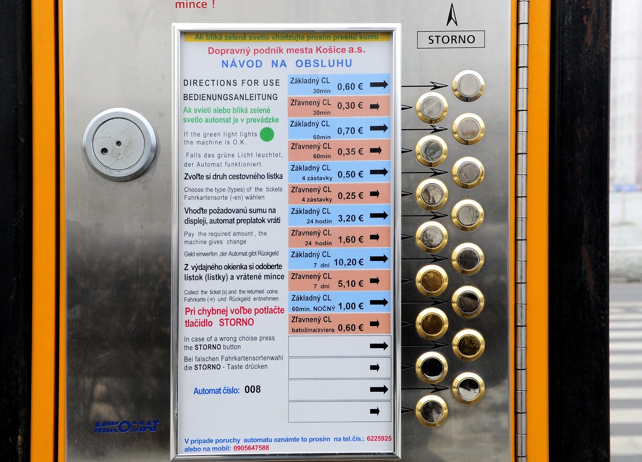  automat, cestovné lístky
