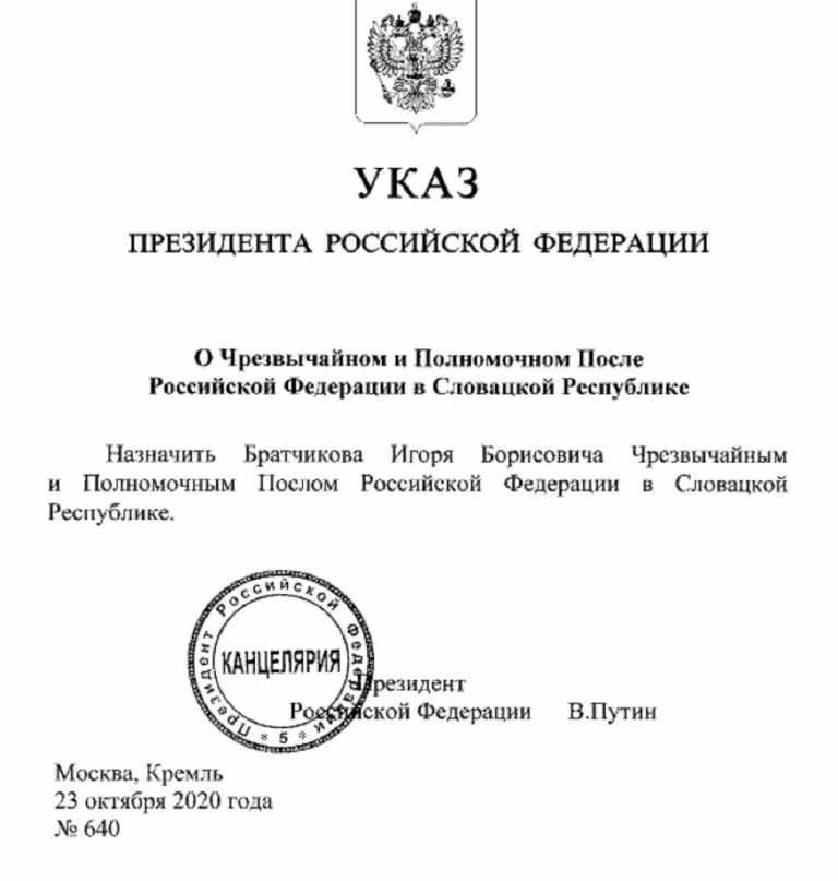 Slovensko má nového ruského veľvyslanca