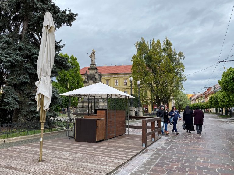 letná terasa v Prešove Hlavná ulica