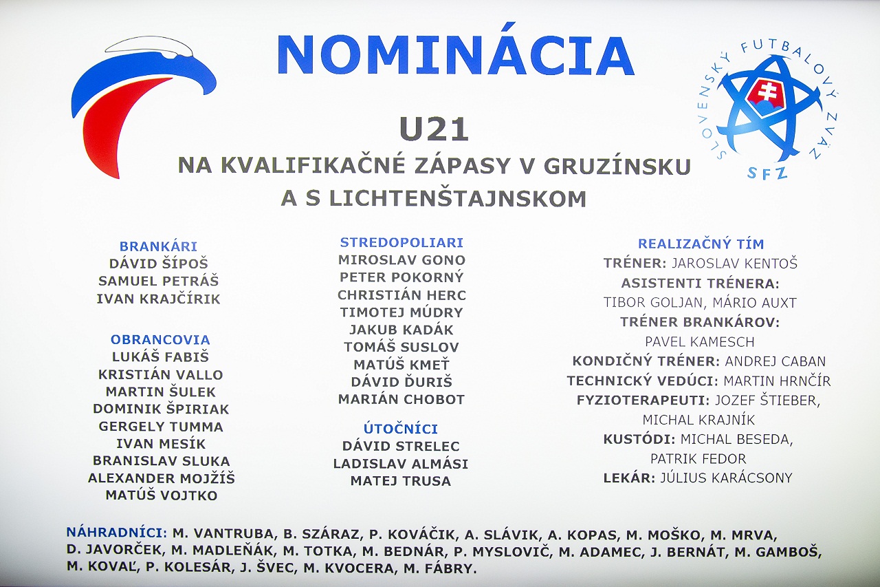 nominácia futbalovej reprezentácie SR do 21 rokov