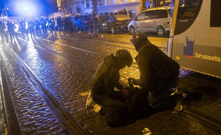 Belgicko protest polícia