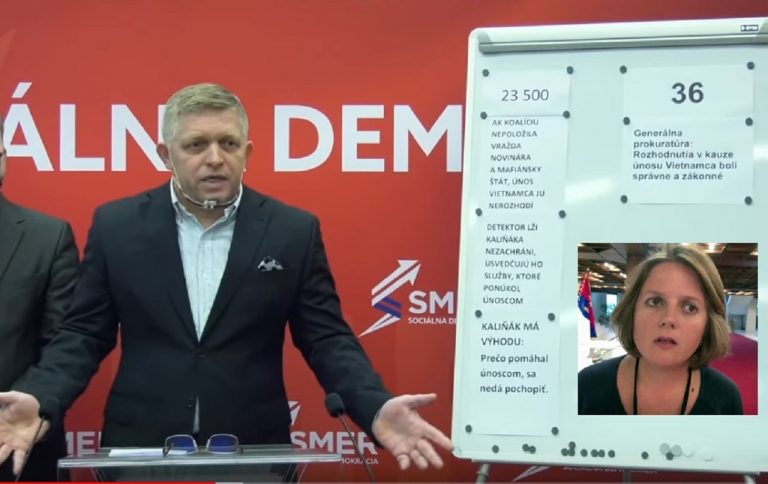 expremiér Rober FIco a novinárka Tódová