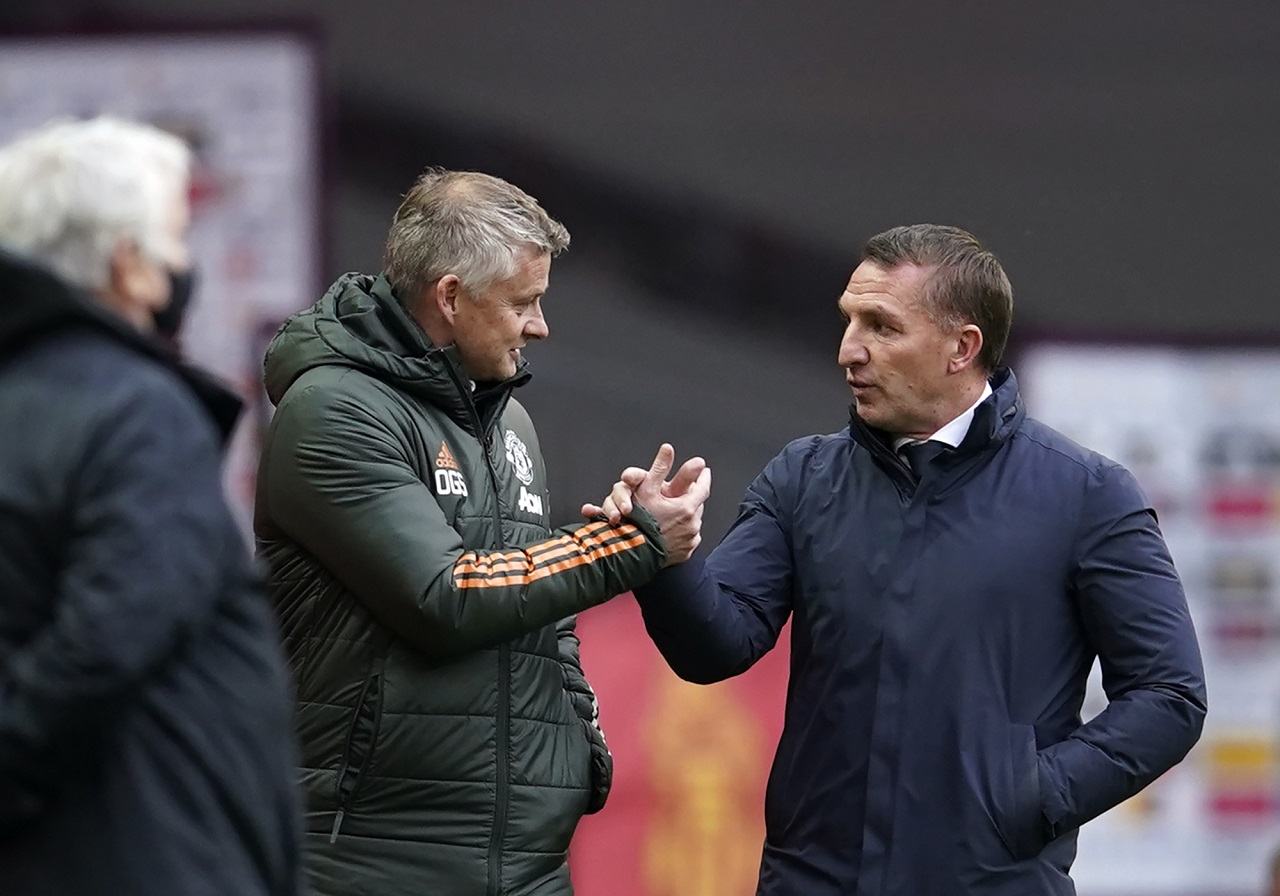 Brendan Rodgers a Ole Gunnar Solskjaer 