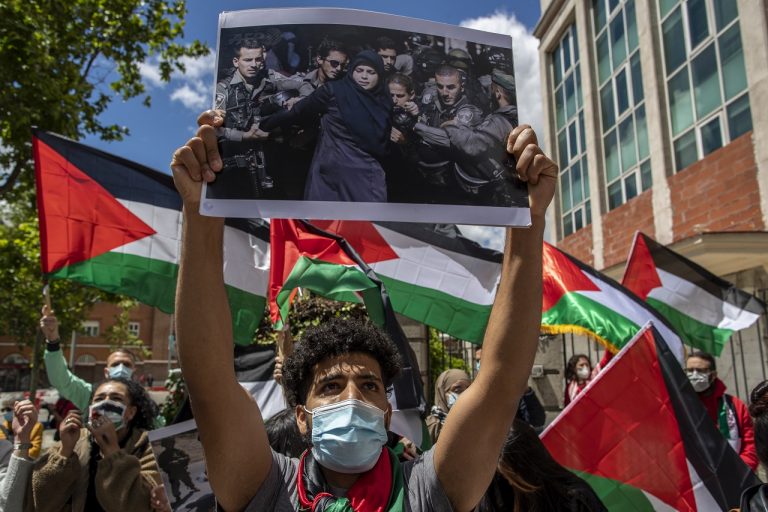 Protest proti Izraelu v Španielsku