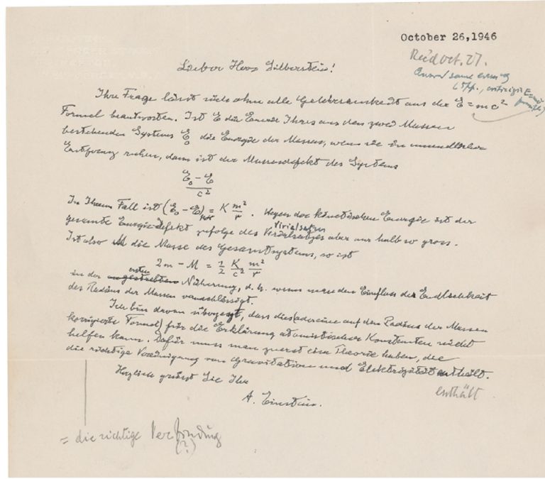 List fyzika Alberta Einsteina, dražba