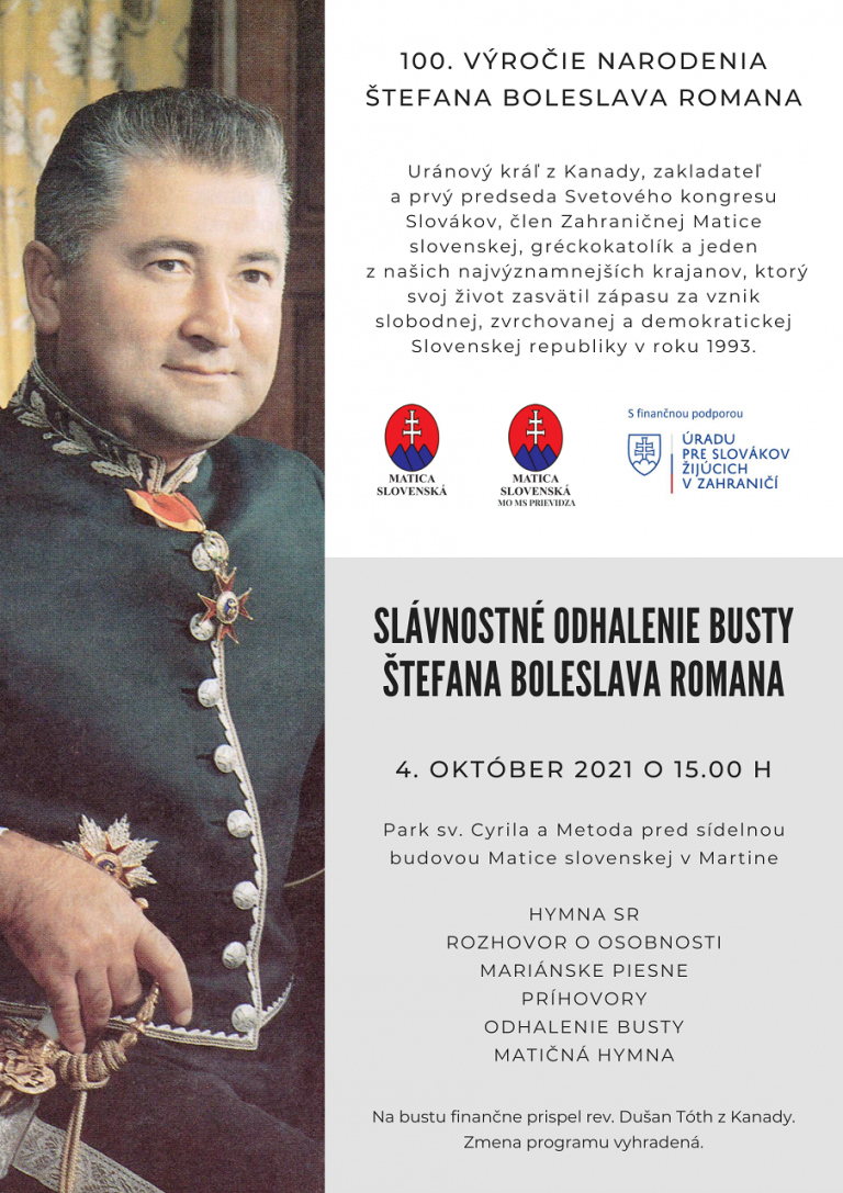 Plagát - busta Štefana Boleslava Romana