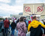 protest, očkovanie, Prezidentský palác