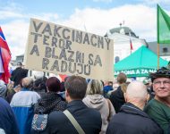 protest, očkovanie, Prezidentský palác