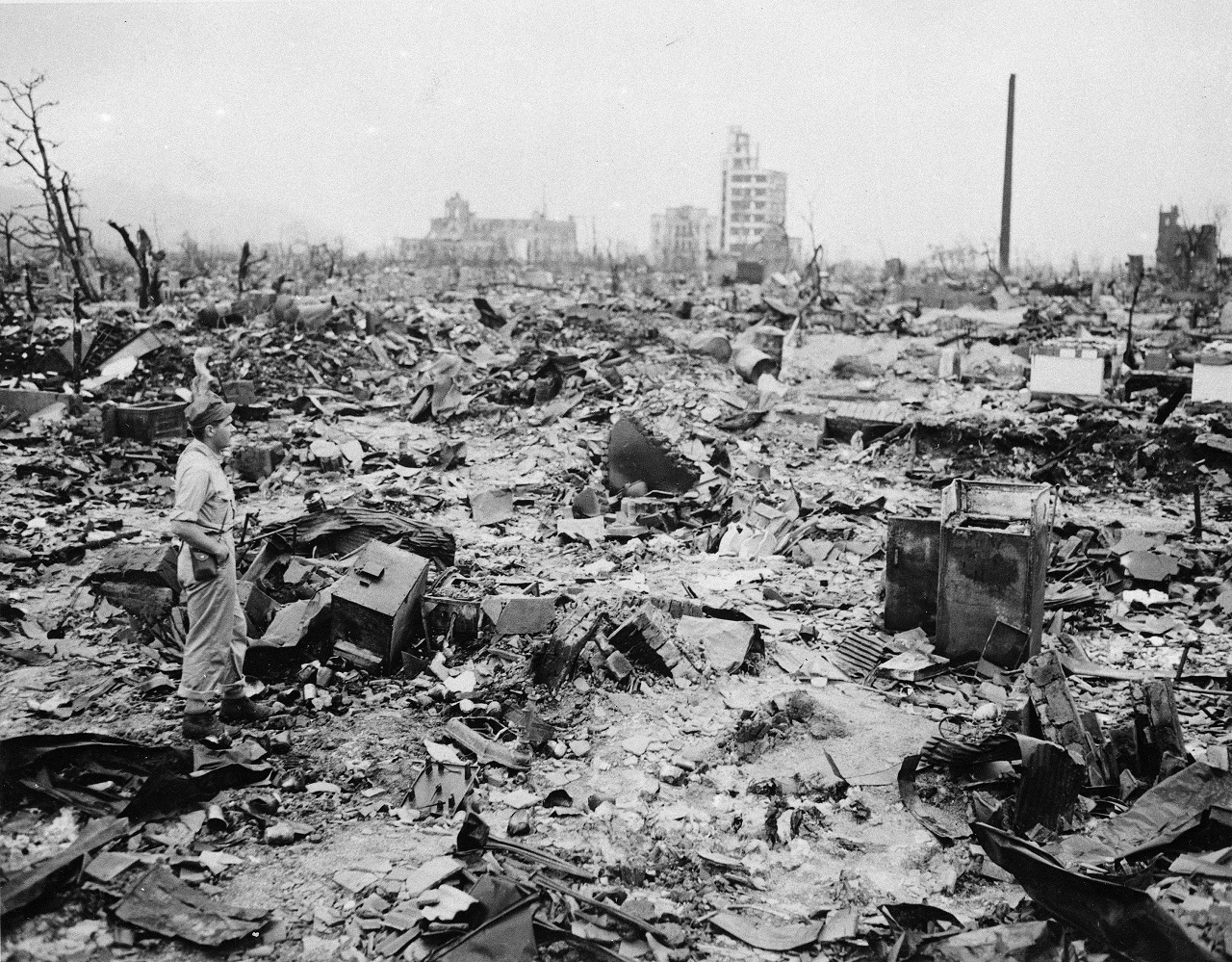 budovy ruiny Hirošima 1945