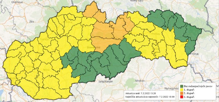 mapa, SHMU. výstrahy