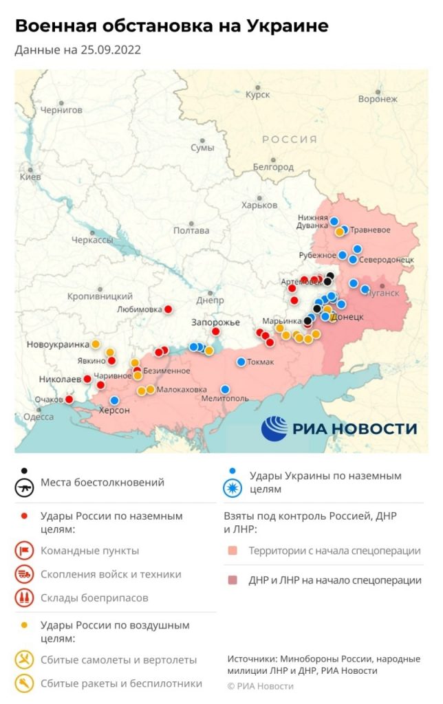 Situácia na frontoch 25. septembra 2022