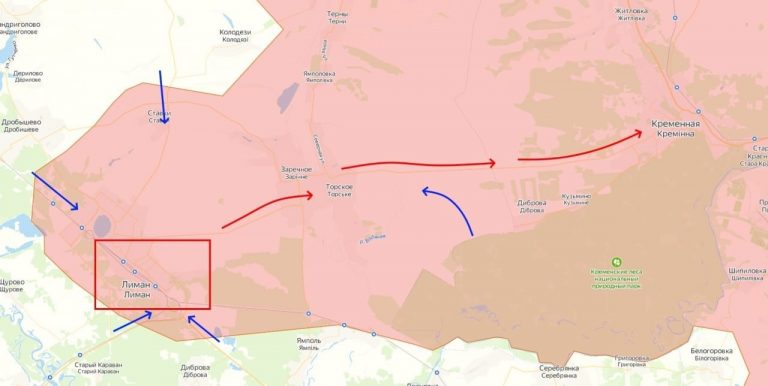 ústup limanskej posádky smerom na Torskoje-Kreminnu