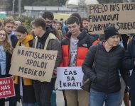 Protest Lekárskeho odborového združenia - Zachráňme zdravotníctvo