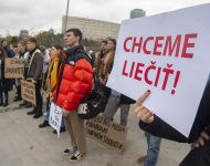 Protest Lekárskeho odborového združenia - Zachráňme zdravotníctvo