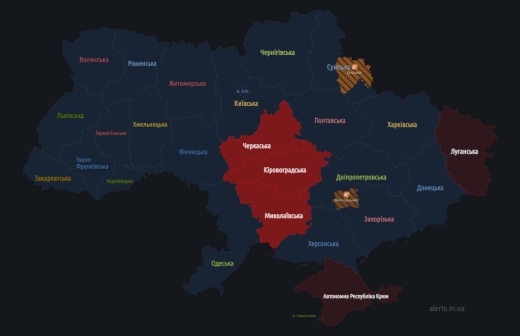 Letecký poplach na strednej Ukrajine