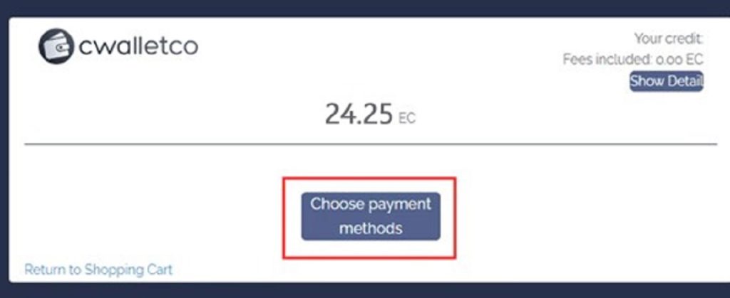 Potom sa zobrazí táto stránka, kliknite na "Vybrať spôsoby platby"