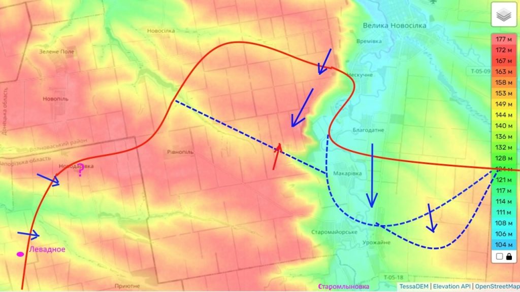 Boje v oblasti Velka Novoselka - situácia k 13.00 12.06.23