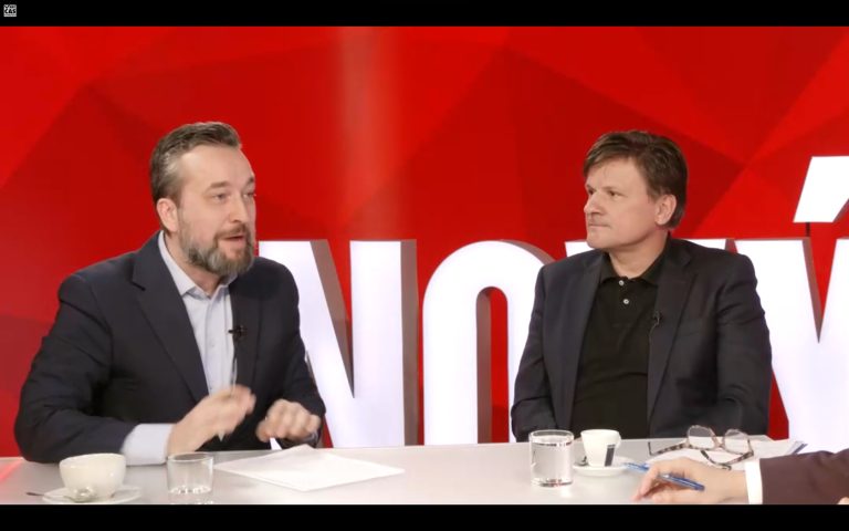 Ľuboš Blaha a Alojz Hlina v štúdiu nového Času