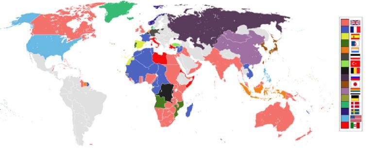 Rozpis impérií a kolónií v roku 1920 po prvej svetovej vojne