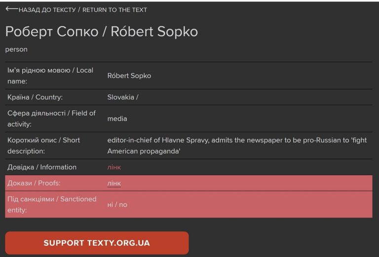 Na zoznam ukrajinský web Texty zaradil aj majiteľa Hlavných správ Róberta Sopka