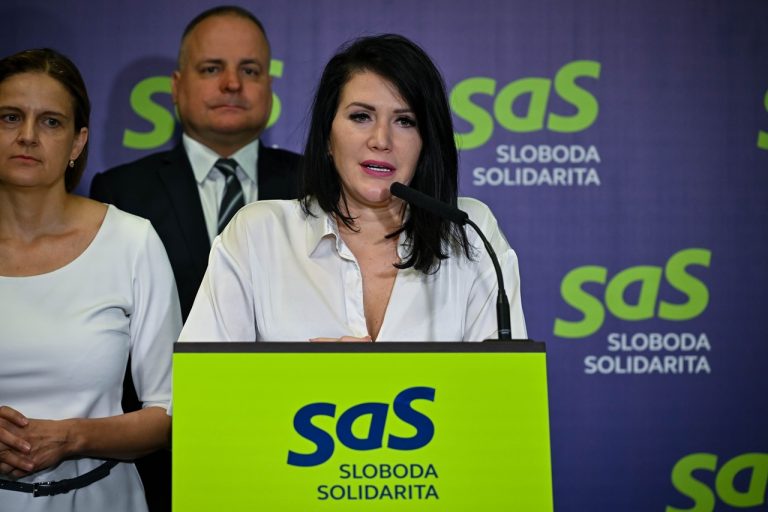 Tlačová konferencia strany Sloboda a Solidarita