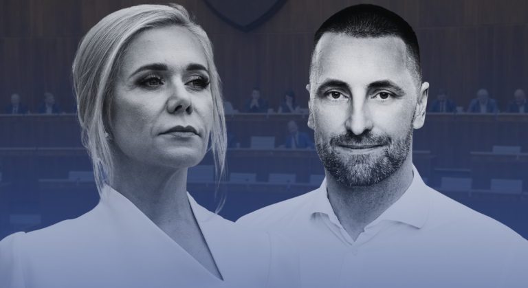 Marián Viskupič (poslanec NR SR, SaS) a Denisa Saková (ministerka hospodárstva, Hlas-SD)