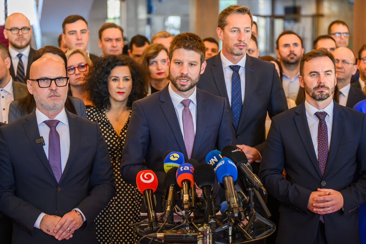 Branislav Gröhling (SaS), Michal Šimečka (Progresívne Slovensko), Milan Majerský (KDH) a Michal Šipoš