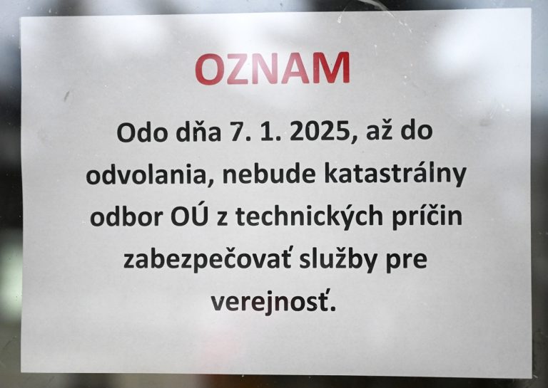 Zatvorený Katastrálny odbor OÚ v Košiciach