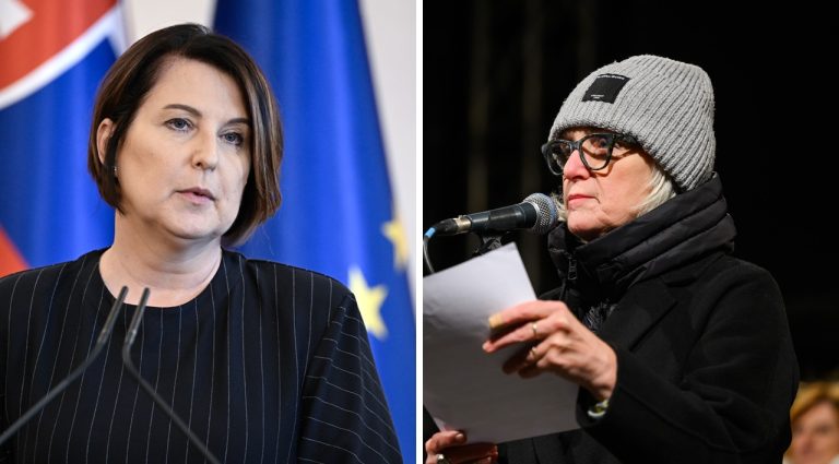 Protest "Slovensko je Európa" v Bratislave Kosová Štasselová