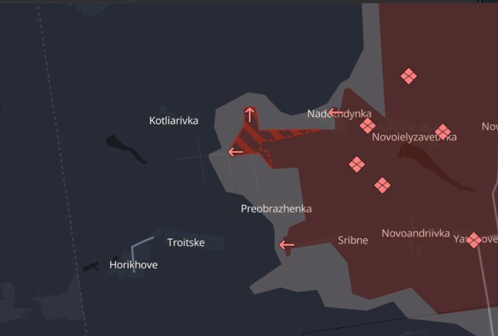 Za posledných 24 hodín ruské jednotky opäť postúpili na úseku frontu medzi Pokrovskom a Toreckom - v oblasti Kalinovoje 