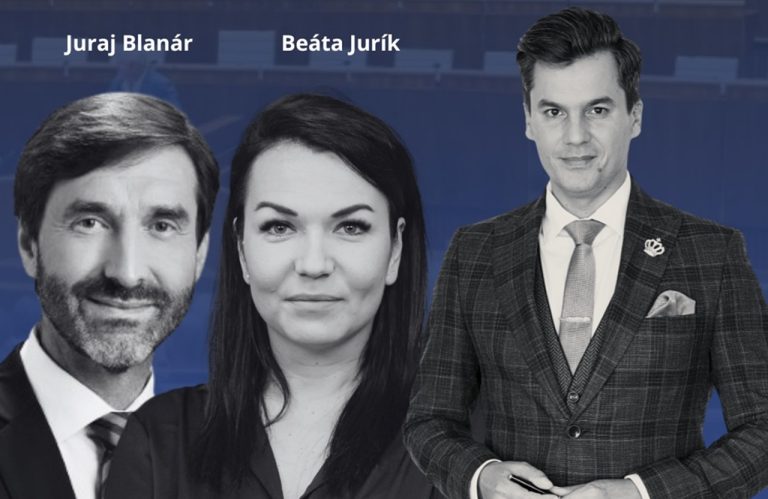 minister zahraničných vecí Juraj Blanár (Smer-SD) a poslankyňa parlamentu Beáta Jurík (PS) v nedeľnej relácii televízie TA3 V politike