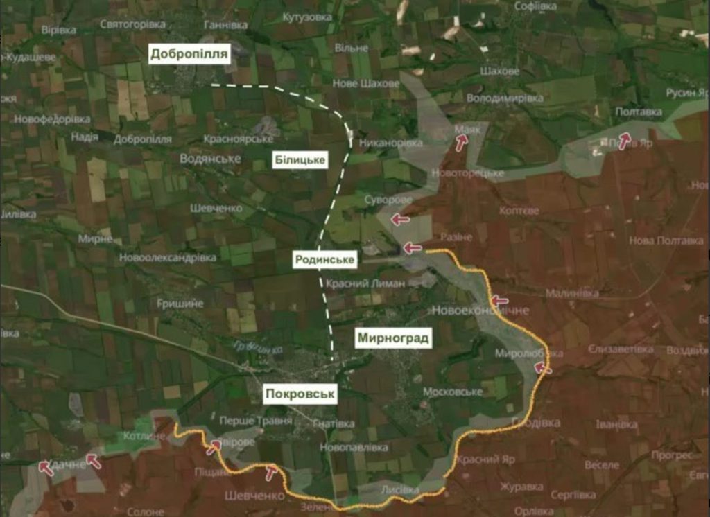 Ukrajinským ozbrojeným silám pri Pokrovsku a Mirnograde hrozí obkľúčenie