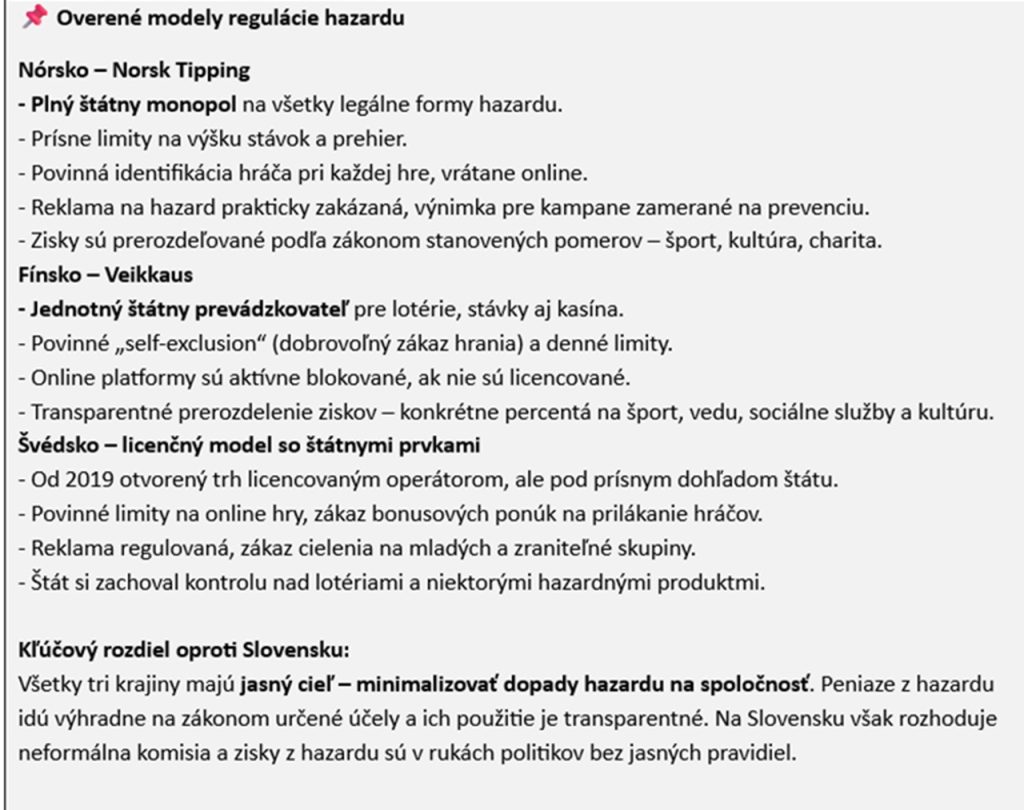 Overené modely regulácie hazardu