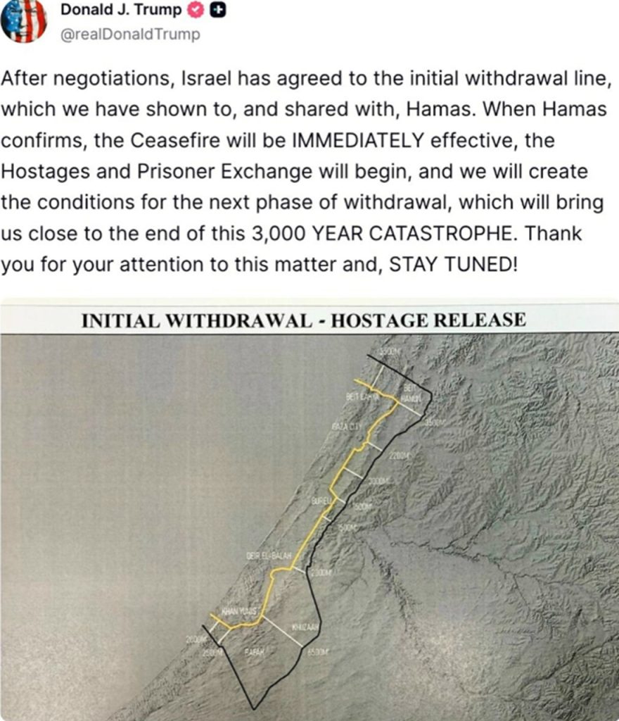 Izrael súhlasil s odstúpením vojsk v Gaze na určité línie, vyhlásil Trump