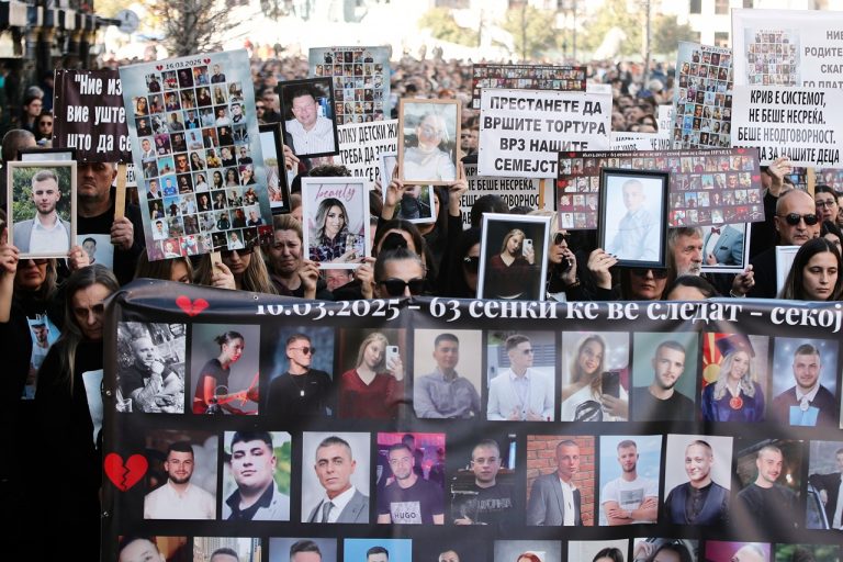 Skopje Severné Macedónsko demonštrácie