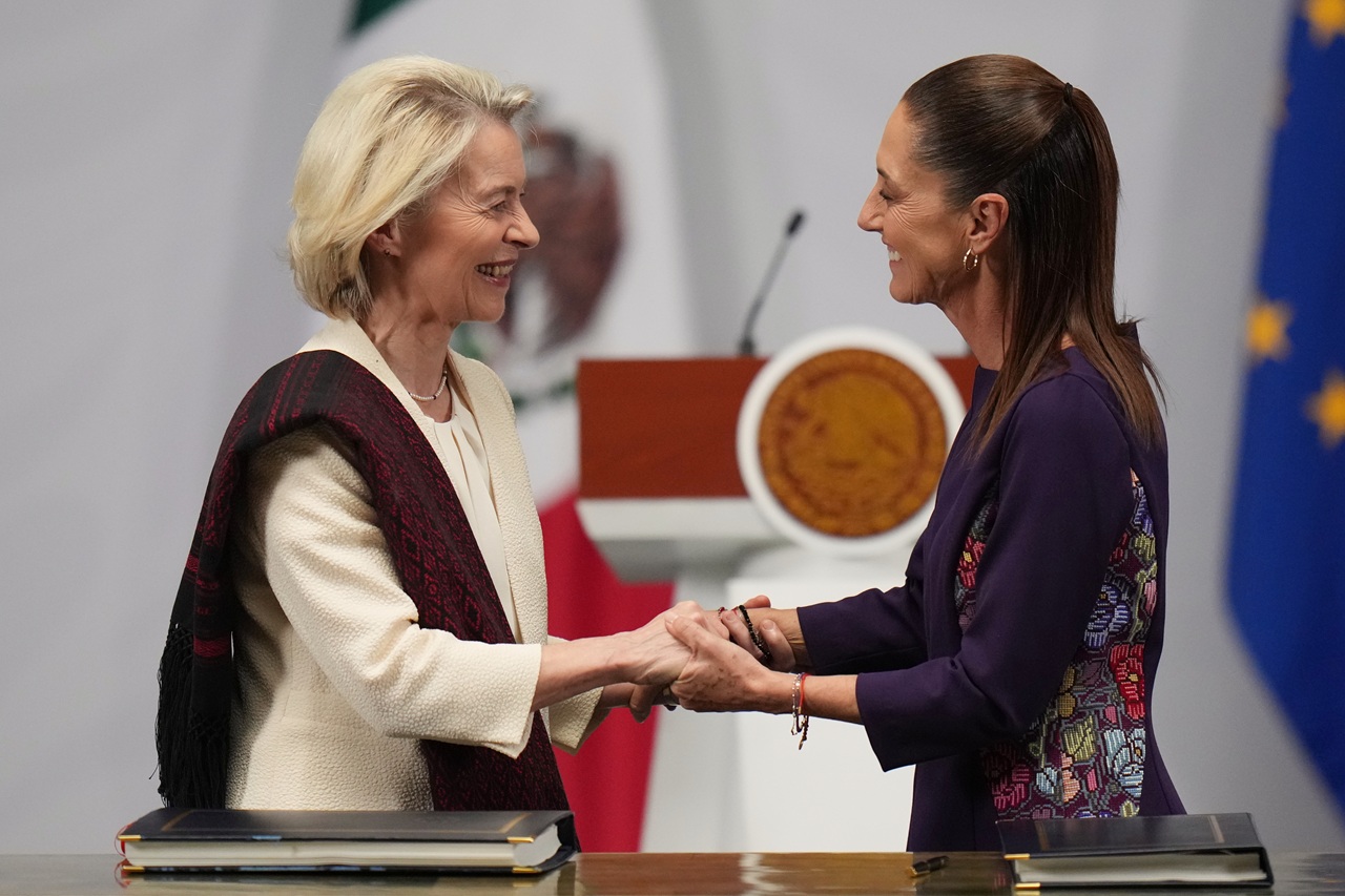 Claudia Sheinbaumová a Ursula von der Leyenová