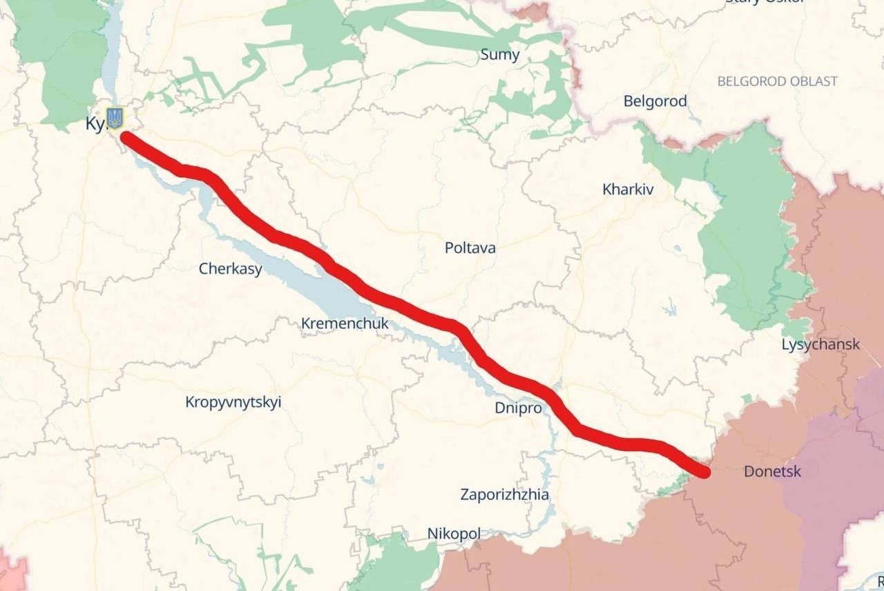 Trasa dronu podľa Beskrestnova